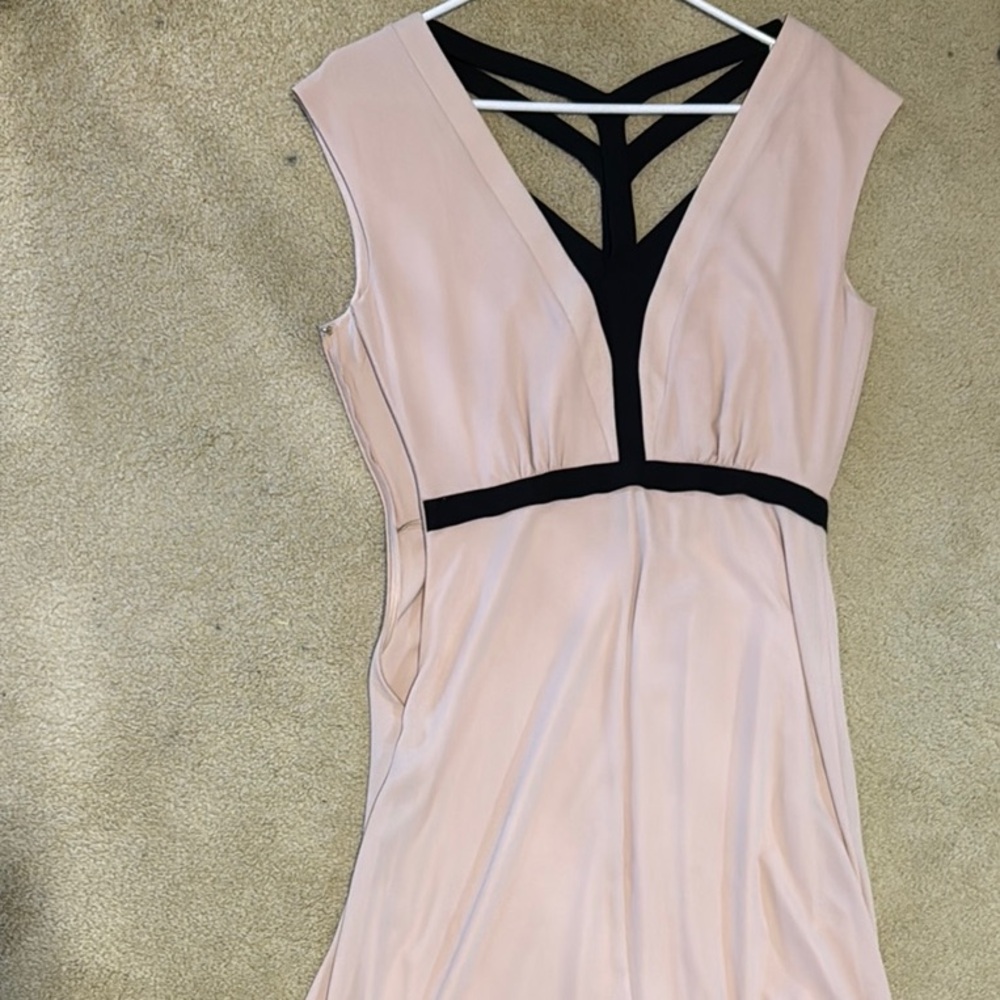 Elegant BCBG Pink and Black Sleeveless Dress